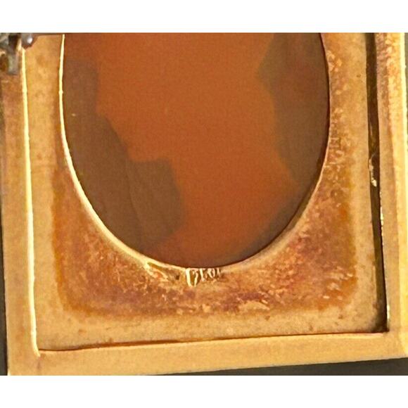 Antique Estate Victorian 18k Italian 750 Gold Hand Carved Shell Cameo Brooch - Picture 6 of 9